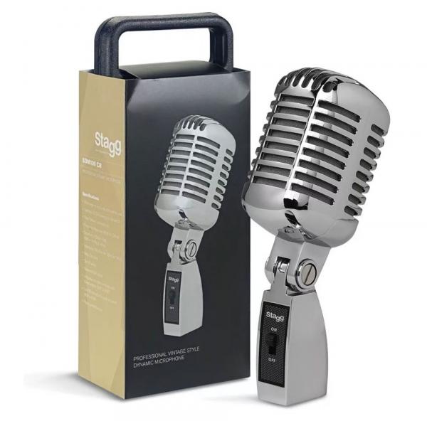 Microfone Cardioide Vintage Stagg Profissional Sdm 100 Cromado