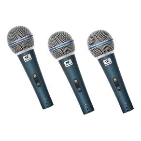 Microfone com Fio de Mão Dinâmico 3 Unidades TRIO 50B SW - TSI