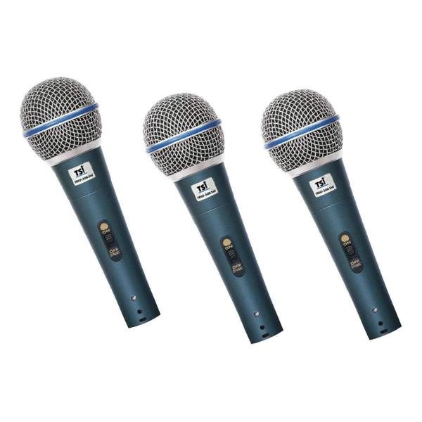 Microfone com Fio de Mão Dinâmico (3 Unidades) TRIO 50B SW - TSI