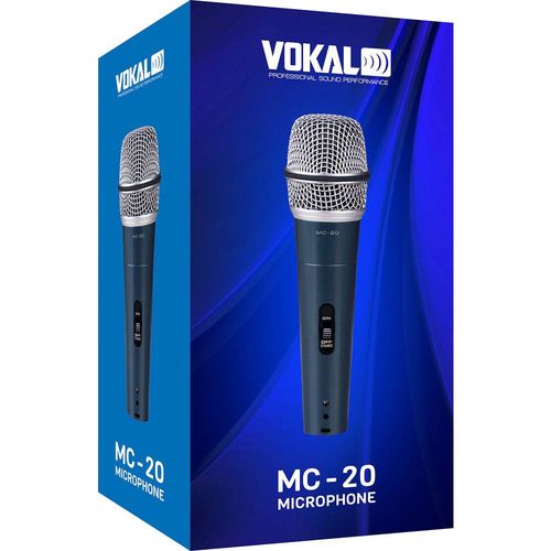 Microfone com Fio de Mão Dinâmico Unidirecional Mc 20 Vokal