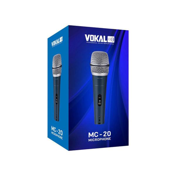 Microfone com Fio de Mão Dinâmico Unidirecional MC-20 Vokal