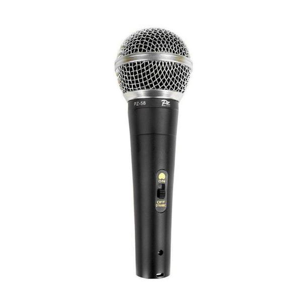 Microfone com Fio de Mão Voxtron By PZ VOX PZ 58 Dinamico C/ Chave Liga/Desliga
