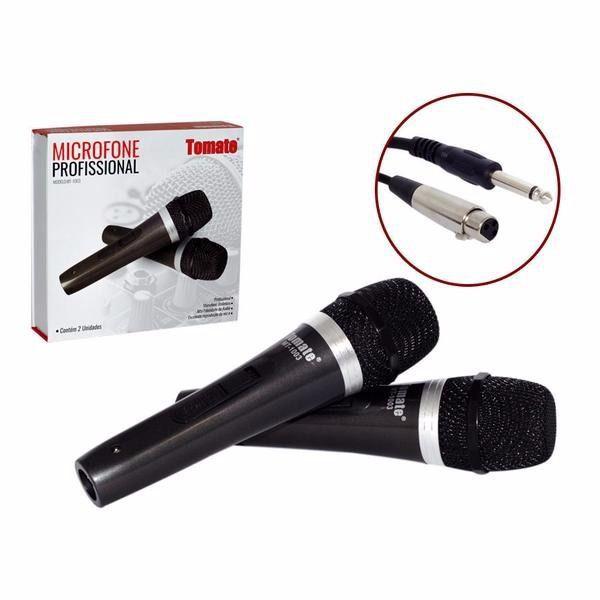 Microfone com Fio Duplo Profissional Modelo Mt-1003 - Tomate