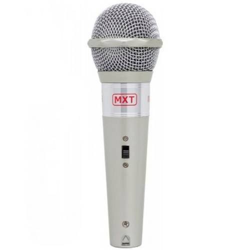 Microfone com Fio 3 Metros Plástico Prata M-996 - MXT
