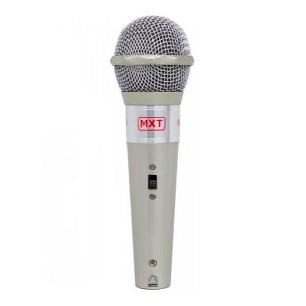 Microfone com Fio 3 Metros Plástico Prata M-996 - Mxt