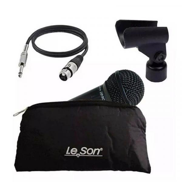 Microfone com Fio Profisional Leson Sm-58 com Cachimbo