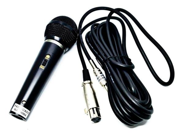 Microfone com Fio Profissional Dinamico Jwl Ba30 + Cabo 5mt