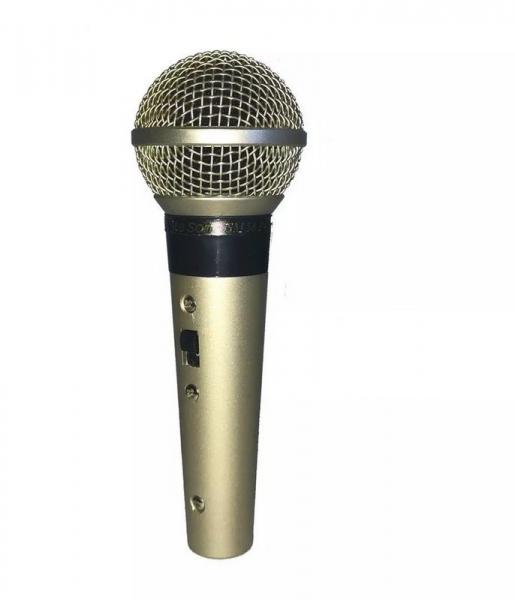 Microfone com Fio Profissional Leson Sm58 Plus com Cachimbo