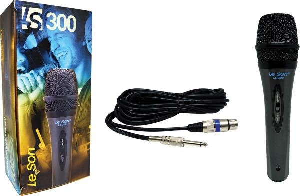 Microfone com Fio Profissional Ls300 Cabo de 5 Metros - Leson