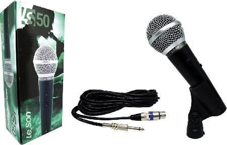 Microfone com Fio Profissional Ls50 com Cabo de 5 Metros Leson