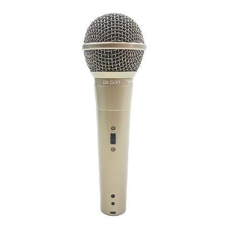 Microfone com Fio Profissional Ls58 Champanhe, Acompanha Cabo de 5 Metros Leson