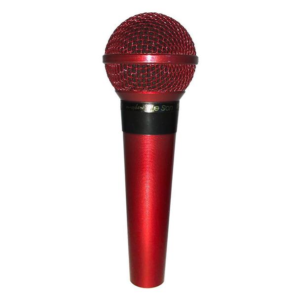 Microfone com Fio Profissional Vermelho SM-58 P4 - Leson