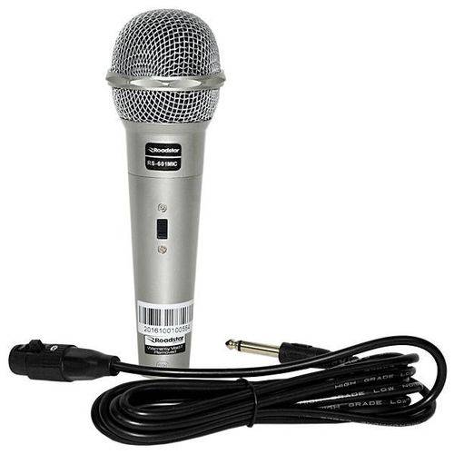 Microfone com Fio Roadstar Rs-601 com Cabo 4.0 de 2.5 Metros - Prata