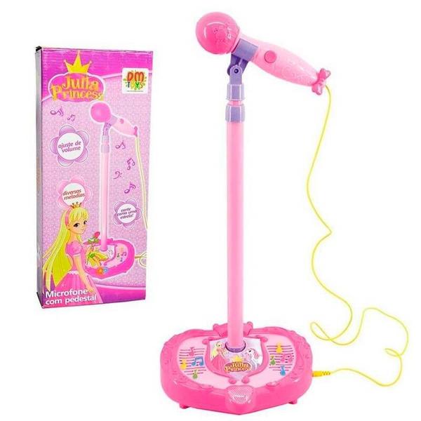 Microfone com Pedestal Julia Princess - DMT3836 - Dm Toys