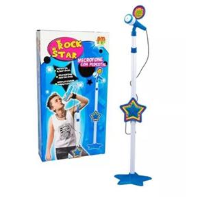 Microfone com Pedestal Rocky Boy - Dm Toys