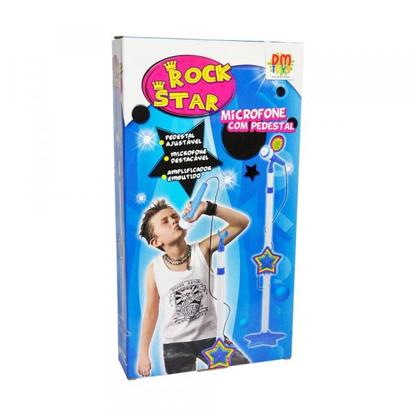 Microfone com Pedestal Rocky Star 383 - Dm Toys