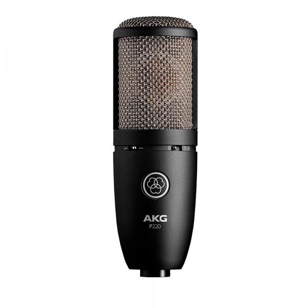 Microfone Condensador de Diafragma Grande Akg Perception P220 Preto