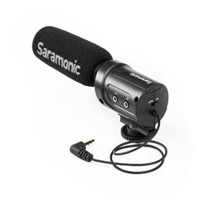 Microfone Condensador Mini Direcional - Saramonic SR-M3 com Entrada para Fone