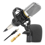 Microfone Condensador P2 Youtuber Kp M0021 Com Shock Mount