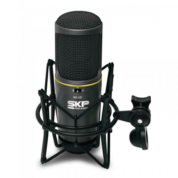 Microfone Condensador para Estudio SKP SKS420 com Princípio de Transdutor Condensador Dual True