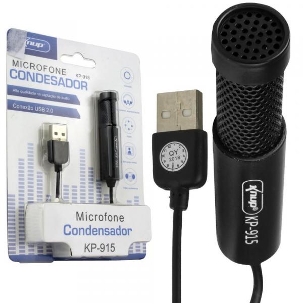 Microfone Condensador para Gravação no Pc Mesa Knup Kp-915 - Generico