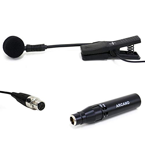 Microfone Condensador para Instrumento Arcano WZ-2000 (MIN4P) C/adaptador XLR Phantom Sax