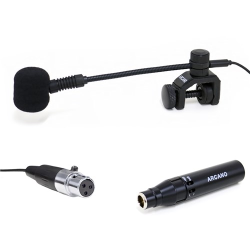 Microfone Condensador para Instrumento Arcano WZ-3000 (MIN3P) C/ Adaptador XLR Sax