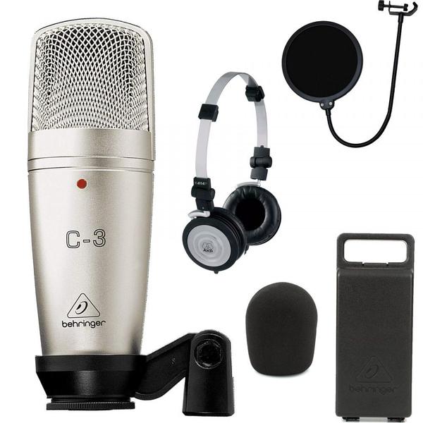 Microfone Condensador Profissional Behringer C3 + Fone K414