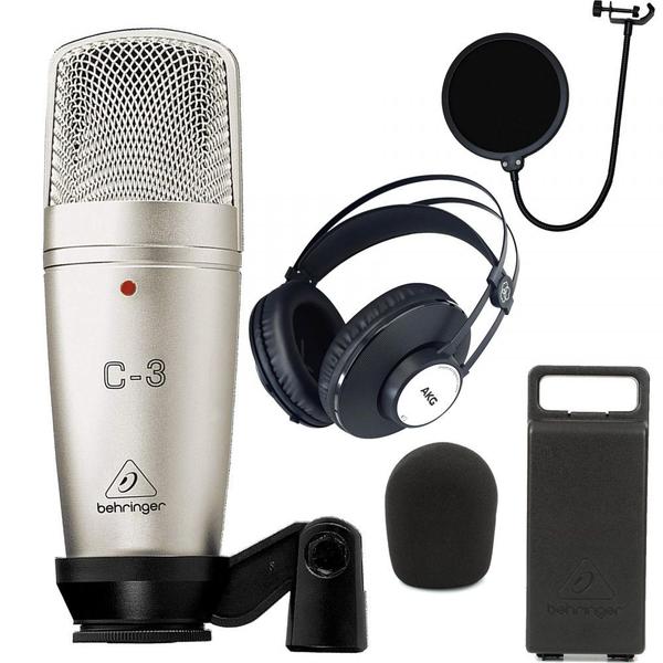 Microfone Condensador Profissional Behringer C3 + Fone K72