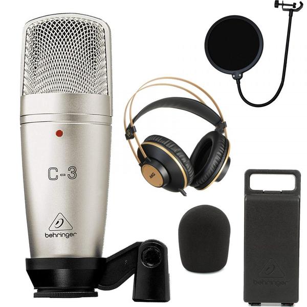 Microfone Condensador Profissional Behringer C3 + Fone K92