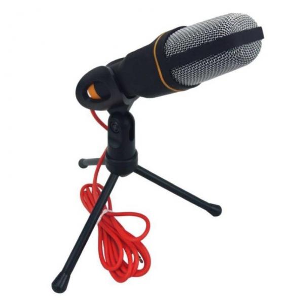 Microfone Condensador Profissional Estúdio de Gravação com Tripe - P2 - Tomate