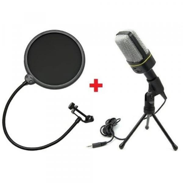 Microfone Condensador Sf-920 + Pop Filter Podcast Studio Xlr - Oem