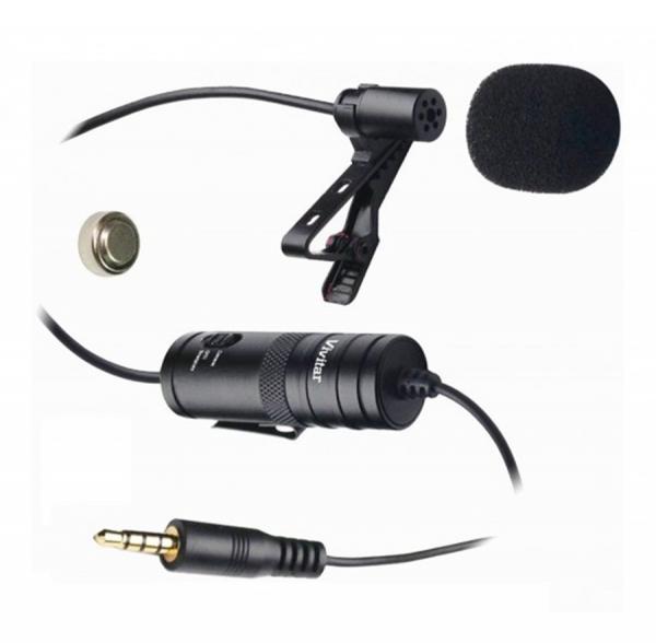 Microfone de Lapela com Fio para DSLR ou Smartphone - Vivitar