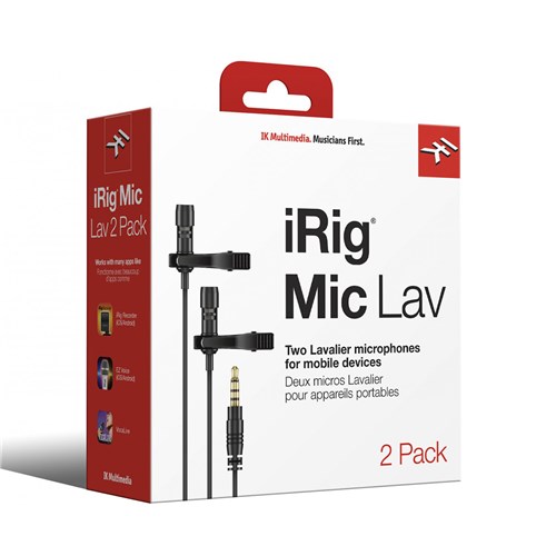 Microfone de Lapela Ik Multimedia Irig Mic Lav 2 Pack