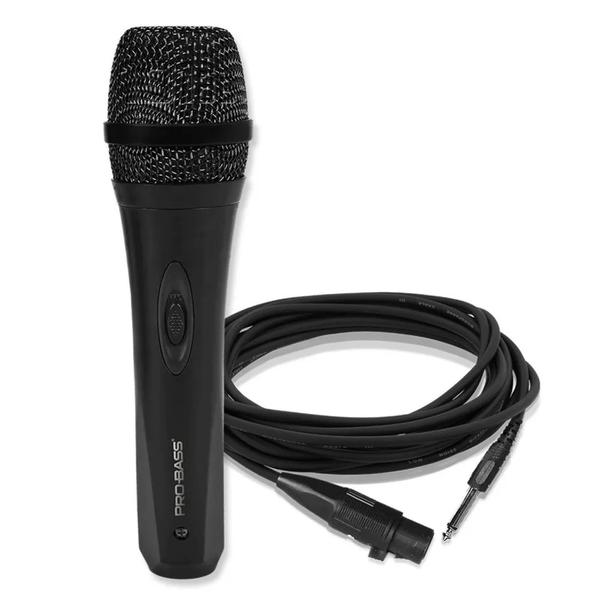 Microfone de Mão com Fio Probass Pro Mic 500 Dinâmico