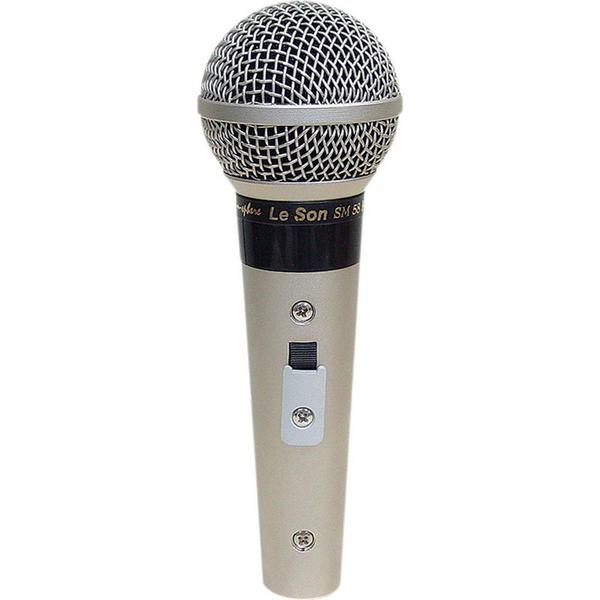 Microfone de Mão com Fio Profissional com Cabo de 5 Metros - Sm58 P4 A/b - Leson (champanhe)