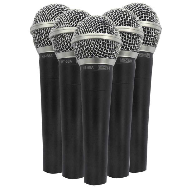Microfone de Mão Dinâmico Kit com 5 Unidades CSR