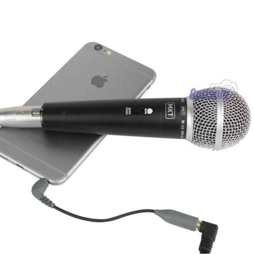 Microfone de Mão Dinâmico para IPhone MXT M-58 Cabo 4,8 Metros