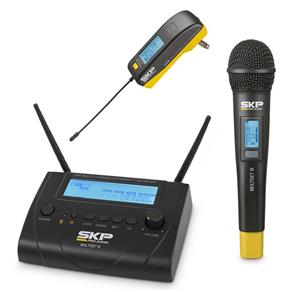 Microfone de Mão e Transmissor de Instrumento SKP Sem Fio - Multiset III