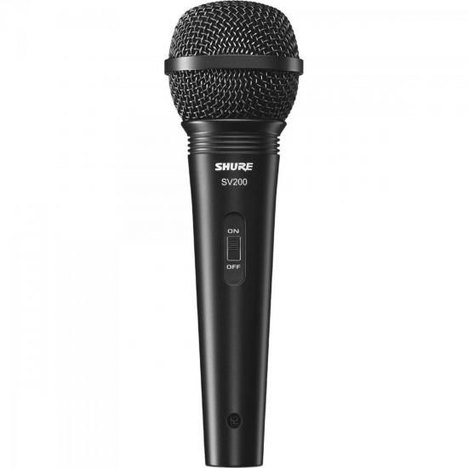 Microfone de Mao Multifuncional com Fio Sv200 Preto Shure