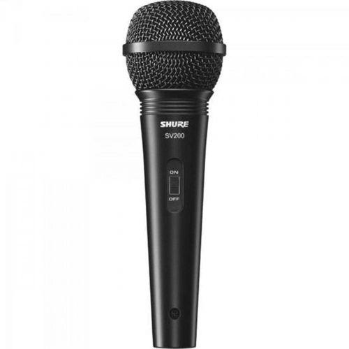 Microfone de Mão Multifuncional com Fio Sv200 Preto