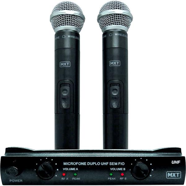 Microfone de Mão Sem Fio Duplo com Maleta 687,6-695.5mhz - UHF302 - MXT