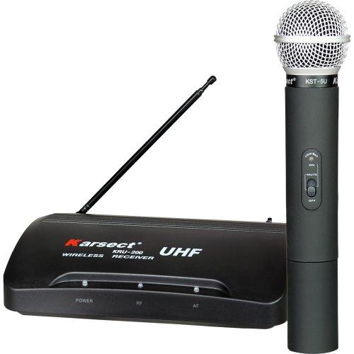 Microfone de Mao Sem Fio KRU-200 Preto Karsect