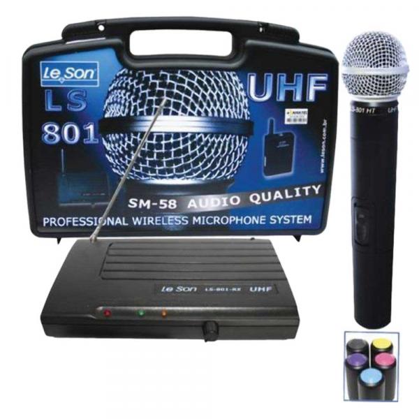 Microfone de Mão Sem Fio LS801HT UHF SM58 Leson - Leson