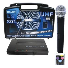 Microfone de Mao Sem Fio LS801HT UHF SM58 Leson