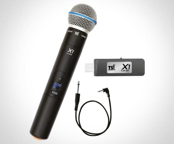 Microfone de Mão Sem Fio Tsi X1 Multicanal Usb