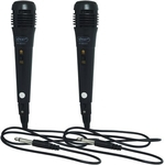 2 Microfone Dinamico C/ Fio 1mts P10 Karaoke Caixa De Som