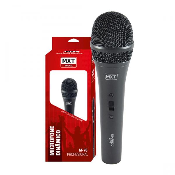 Microfone Dinâmico C/ Fio Mxt M-78 Profissional