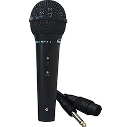 Microfone Dinâmico com Cabo de 2m Preto MW-110 Kuati