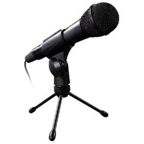 Microfone Dinamico com Cabo USB 1.8M PODCAST-300U, Suporte de Mesa para Microfone